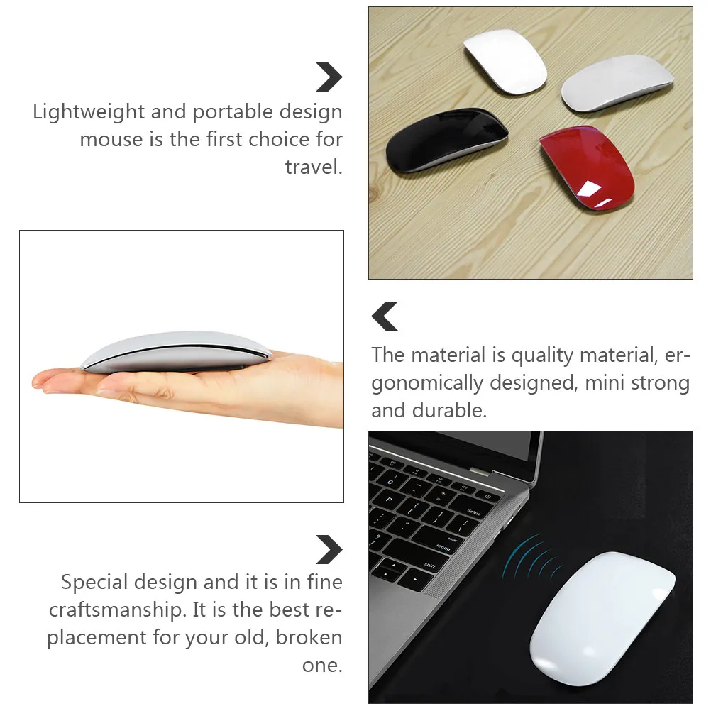 

Wireless Mouse Slim Lightweight Portable Design Low Noise Buttons for Computer Laptop Notebook Pc Office Home School