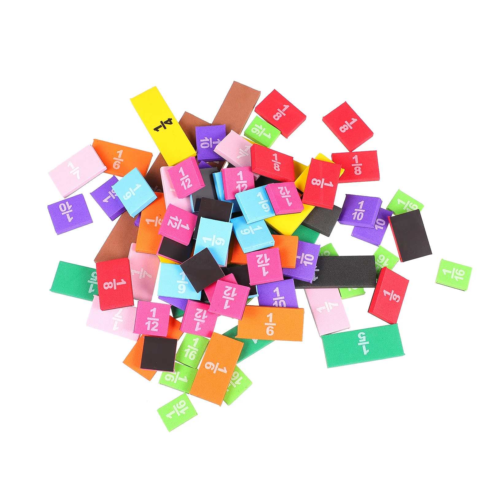 Mathematical Fraction Blocks Colorful Children Toy Plaything for Educational