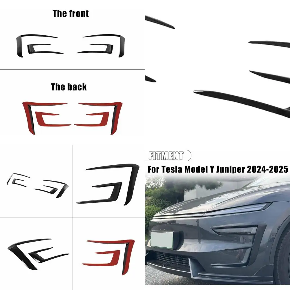 

4PCS Front Bumper Fog Light Trim Cover for Tesla Model Y Juniper 2025-2026 ABS Plastic(Glossy Black)