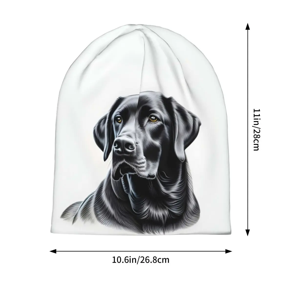 Black Labrador Retriever Warm Knitted Cap Hip Hop Bonnet Hat Autumn Winter Outdoor Beanies Hats for Men Women Adult