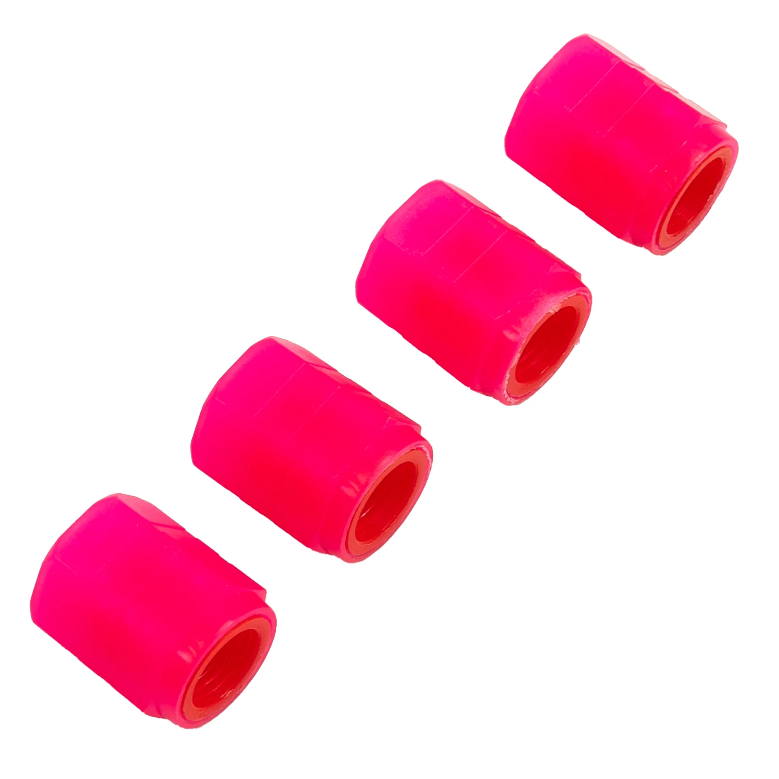 4Pcs Fluoreszierende Rosa Auto Motorrad Rad Reifen Luft Ventil Stem Abdeckung Leucht Reifen Ventil Kappe Auto Styling Reifen Zubehör