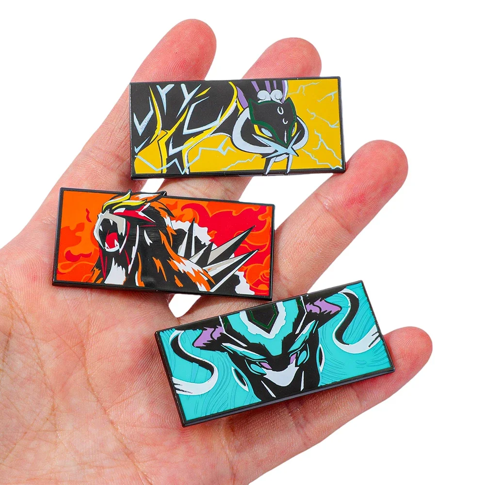 1 Pc Pokémon Legendary Beasts Brooch Entei Suicune Cartoon Enamel Pin Metal Badge Jewelry Clothing Backpack Accessories Gift view 5
