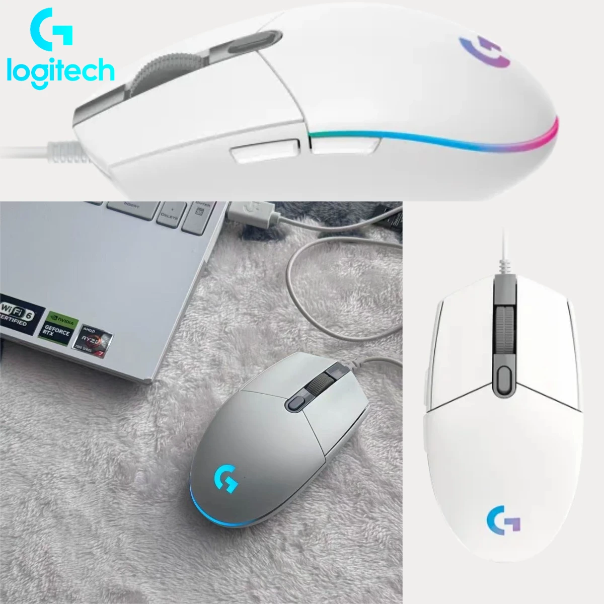 Mouse Gaming Berkabel Logitech G102/G203 |   Sensor Pahlawan 8000DPI |   Tembakan Film Ultra-Tepat & Kontrol Mundur untuk CS:GO/PUBG