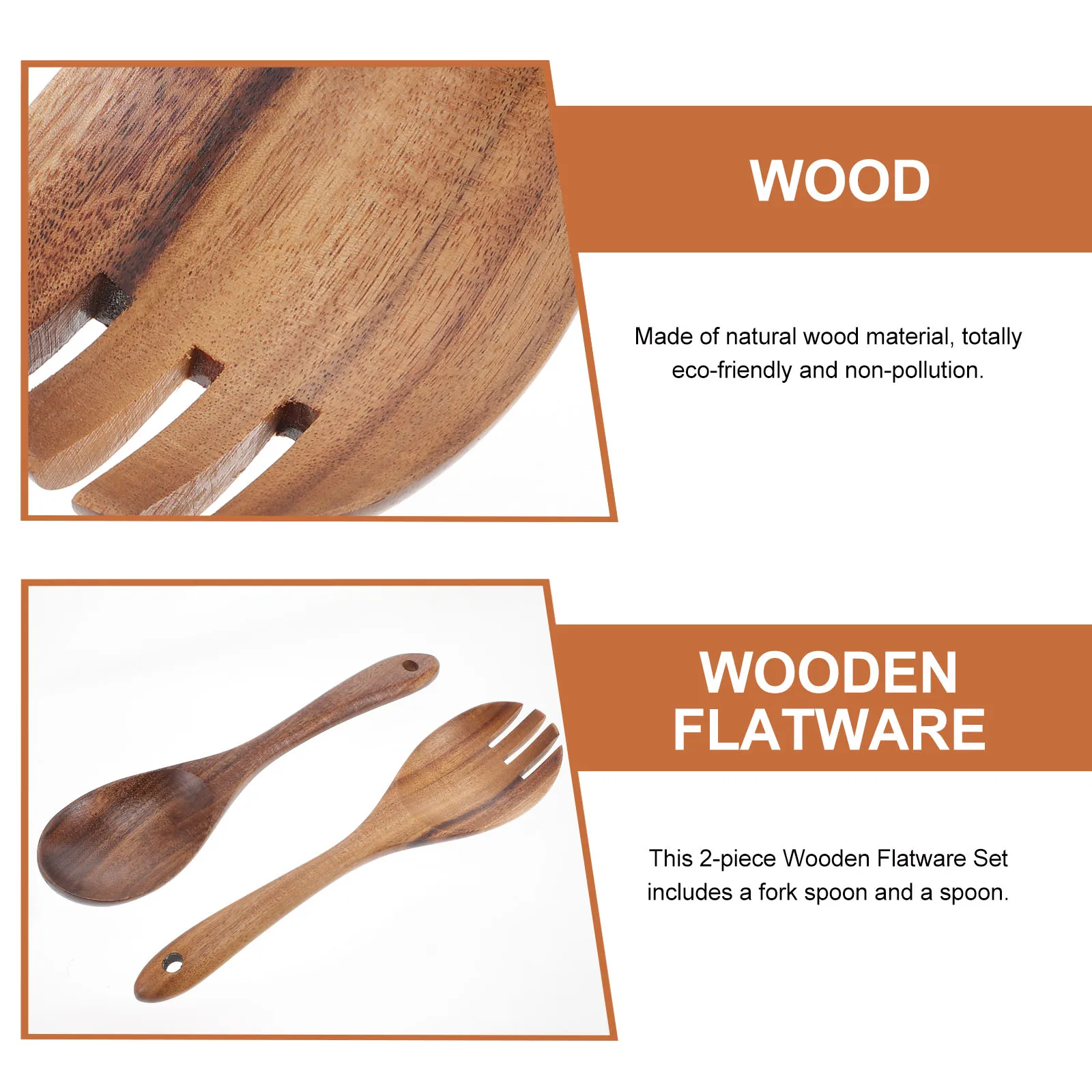 

Wooden Spoon Salad Dinner Serving Spoons Server Wood Fork Spoon Cutlery Set Wooden Utensils Tableware