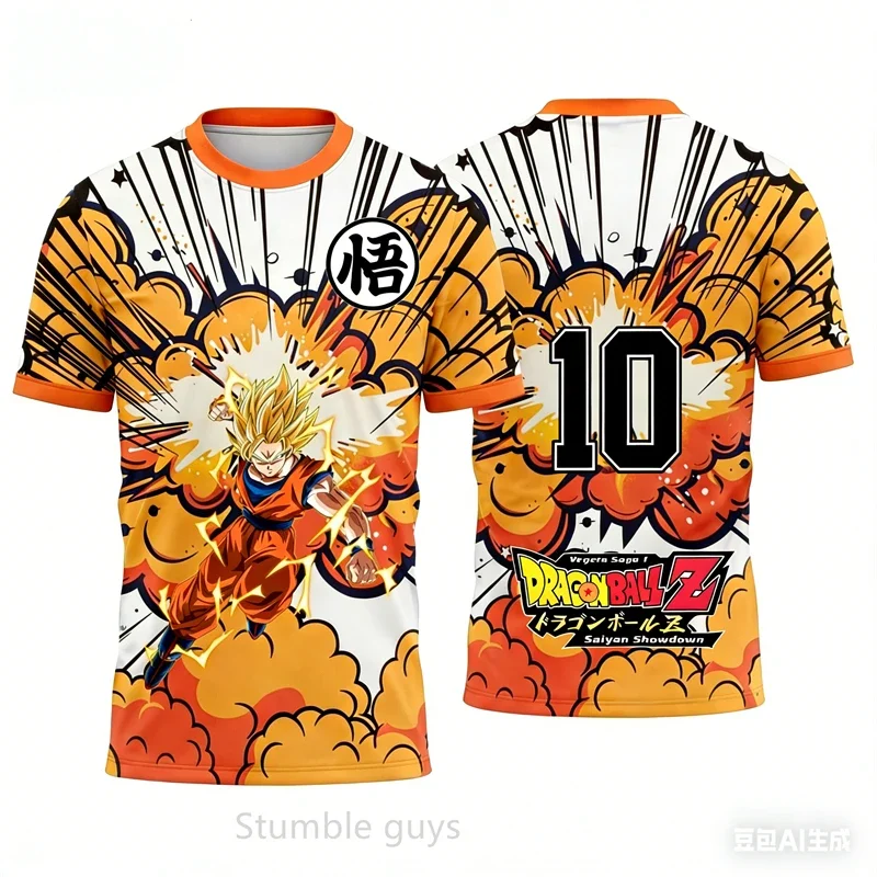 Kinder Dragon Ball T-Shirt Jungen Kleidung Mädchen Rugby-Trikot Vegeta Damen Super Saiyan Blue Fußball Sportbekleidung