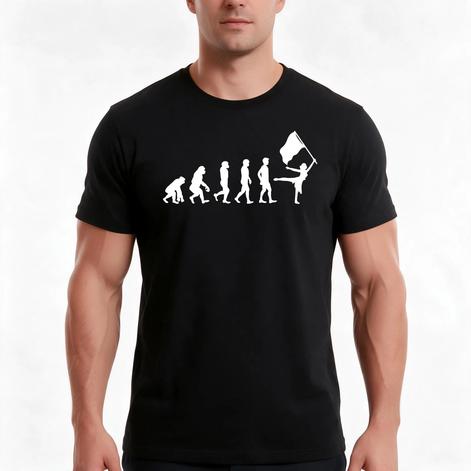 Winter Color Guard Flag Corps Dance Evolution T-Shirt, Summer Casual Cotton Tee, Oversized Streetwear Tops, Unisex Men Women