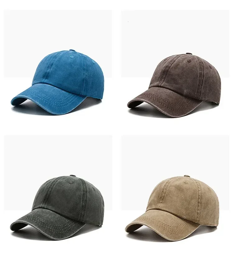 Damen Herren Baumwoll-Mode-Snapback-Cap, einfarbig, Baseballmütze, Herbst-Winter-Hut, Outdoor, schlicht, Vintage-Visor, Freizeit-Cap für Damen und Herren – Detail 4