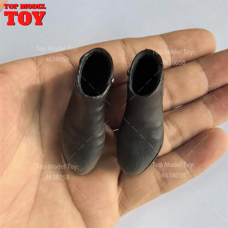1/6 Scale Black Brown Action Figure Accessories Plastic Leather Shoes With Foot Shape Inside for Joint Male Figure Body