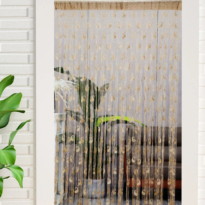 2PCS Earring Pattern Tassel Thread Curtain Home Bedroom Bathroom Door Curtain Wholesale Decoration Living Room Partition Curtain