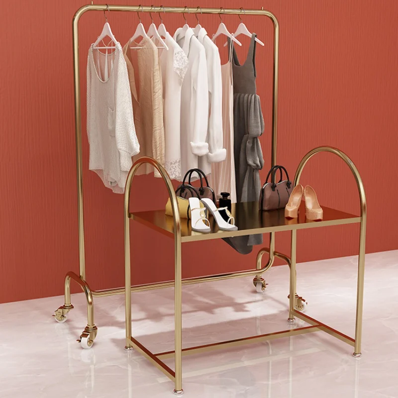 Custom. Custom Kledingstand Gouden Zware Kledingrek Nieuwe Kleding Staat Luxe Kleding Display Rekken