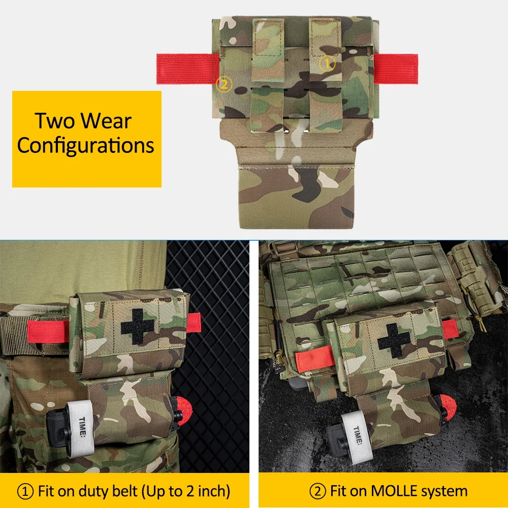 KRYDEX Tactical Micro Trauma Pouch MOLLE MED IFAK Medical First Aid Kit Insert Bag With Tourniquet Holder Survival Outdoor Gear