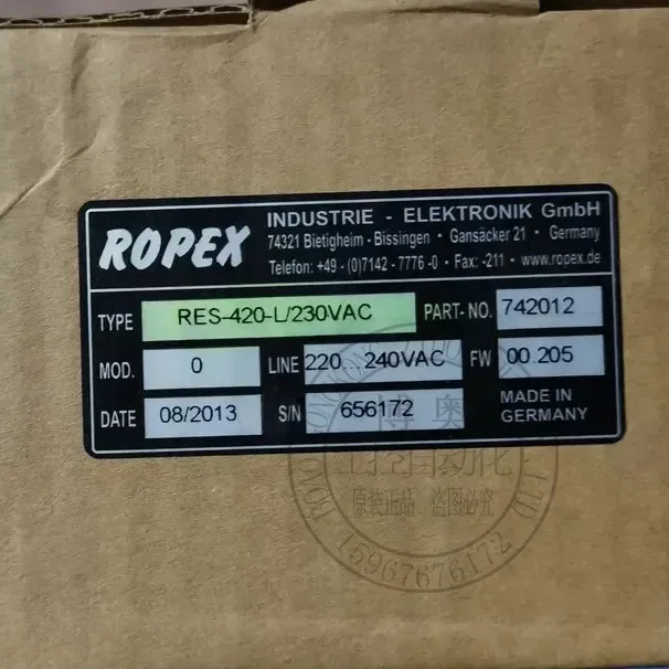 

2025.4 Original ROPEX Heat Sealing Controller RES-420-L/401/402 230/400VAC Spot Pre-auction Inquiry