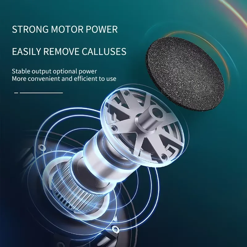 كهربائي 360 °   الروتاري ملف القدم الكالس مزيل المهنية آلة طحن القدم أداة قابلة للشحن كعب الكراك الجلد الميت الغسيل