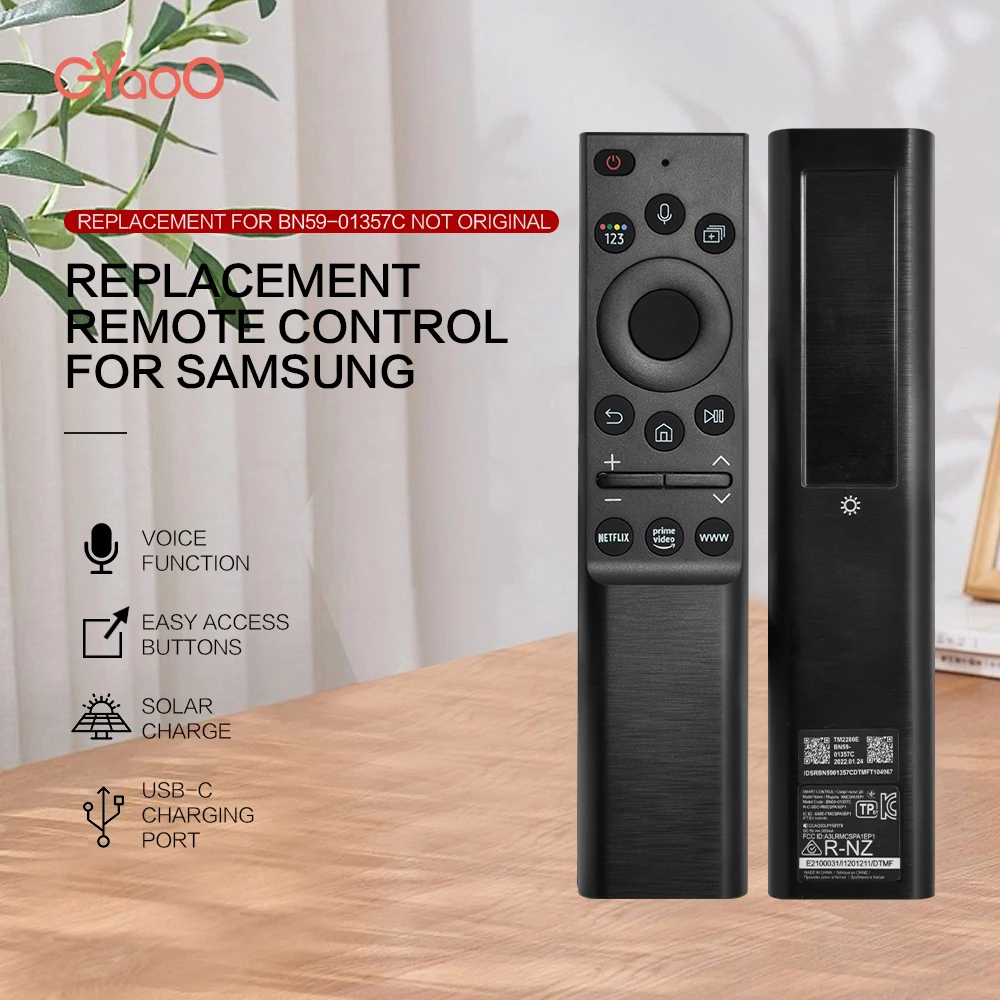 

Voice Remote Control BN59-01357C Solar Suitable for Samsung TV Solar Battery Remote Control For QA80A QN85A QN90A QN700A
