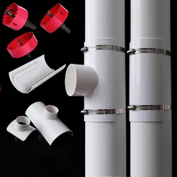 1Pcs PVC Open Tee Pipe joint Repair Patch Drain Pipe Adapter Tube Connectors for Home Outdoor Industrial Plumbing Accessories