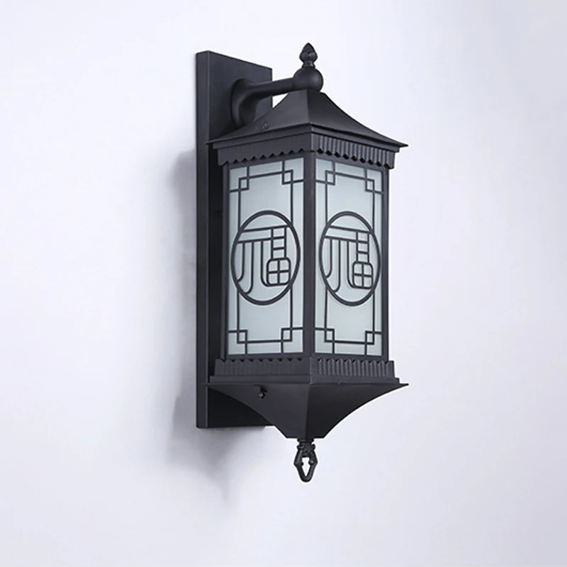 Imagem -04 - Retro Outdoor Led Wall Light Ip54 Waterproof Porch Lights Novo Estilo Chinês Wall Sconce Lamp Jardim Varanda Corredor Iluminação de Vidro