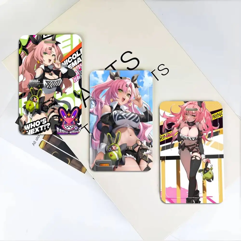 Nicole Zenless Zone Zero Game ID Card Holder Neck Strap Pendant Door Badge Holder Lanyards Keychain Work Credential