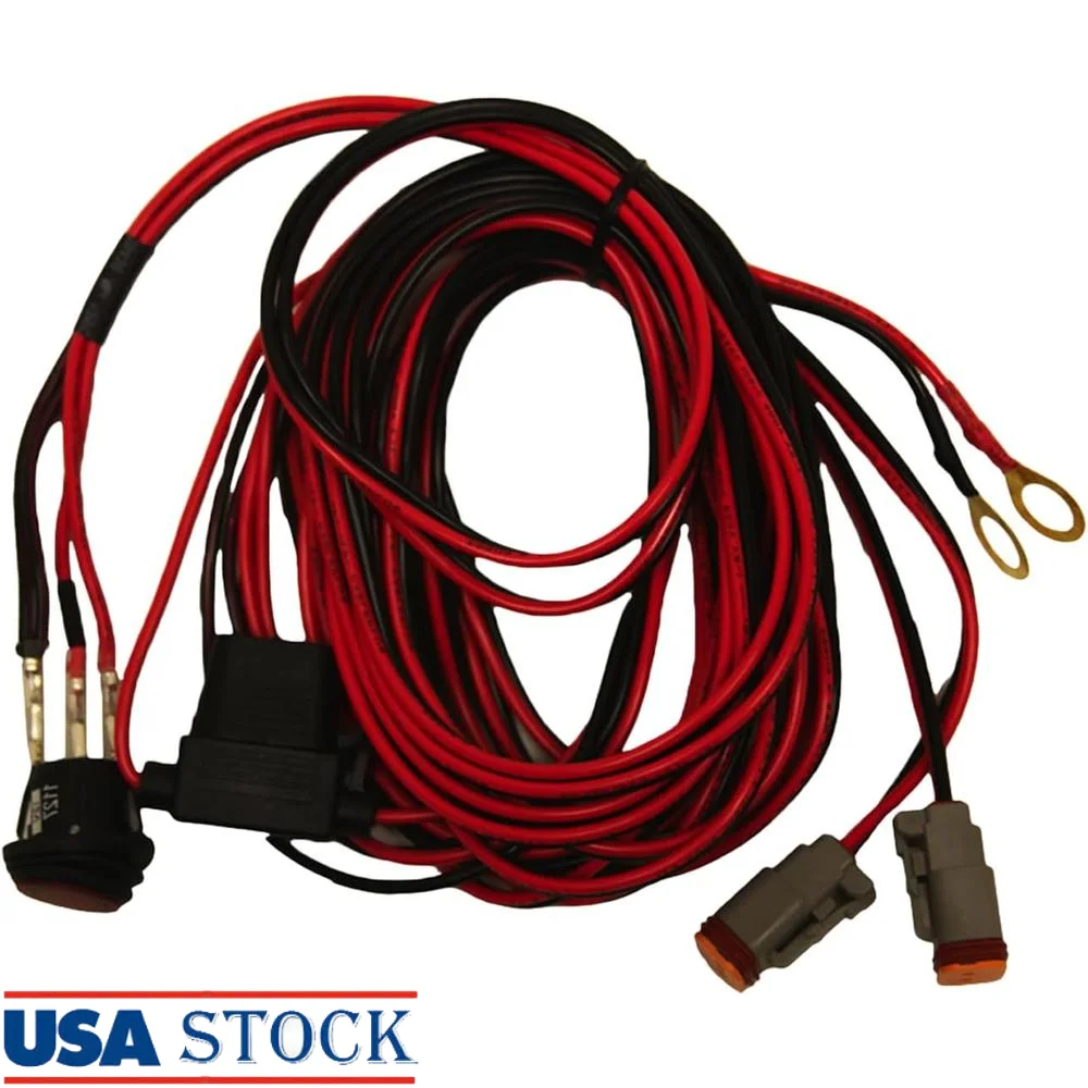 

14-футовый жгут проводов светодиодного освещения, водонепроницаемый релейный переключатель, двойное соединение, совместимый с серией D серии SR Q