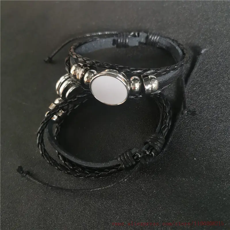 sublimation blank button rope bracelet hot transfer printing bracelets  jewelry diy gifts new style 50pcs/lot