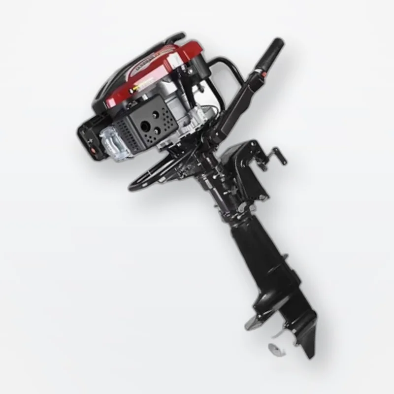 Outboard Boat Engine Air-Cooled 4-Stroke 8.0HP 196CC,Rudder Handle 2.08 Gear Ratio for Fishing,Inflatable Dinghy,Kayak