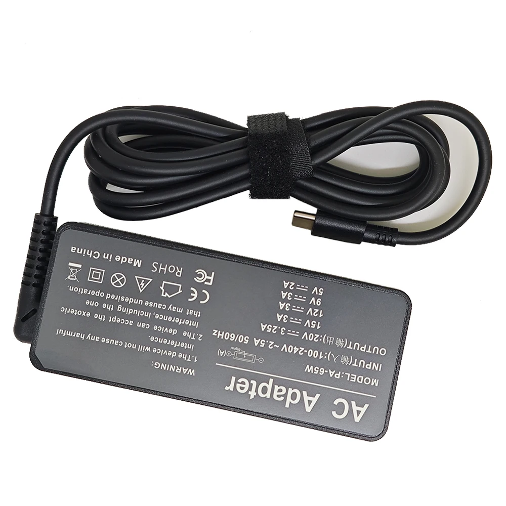 20 فولت 3.25A 65 واط USB Type-C التيار المتناوب محمول محول الطاقة شاحن لينوفو ثينك باد X1 الكربون اليوغا X270 X280 T580 P51 P52s E480 E470 #3