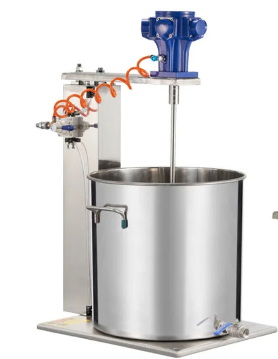 100L Pneumatic Mixer, Food Grade Commercial Industrial Coatings High Shear Manual Lift Slurry Mixer, Liquid Mixer