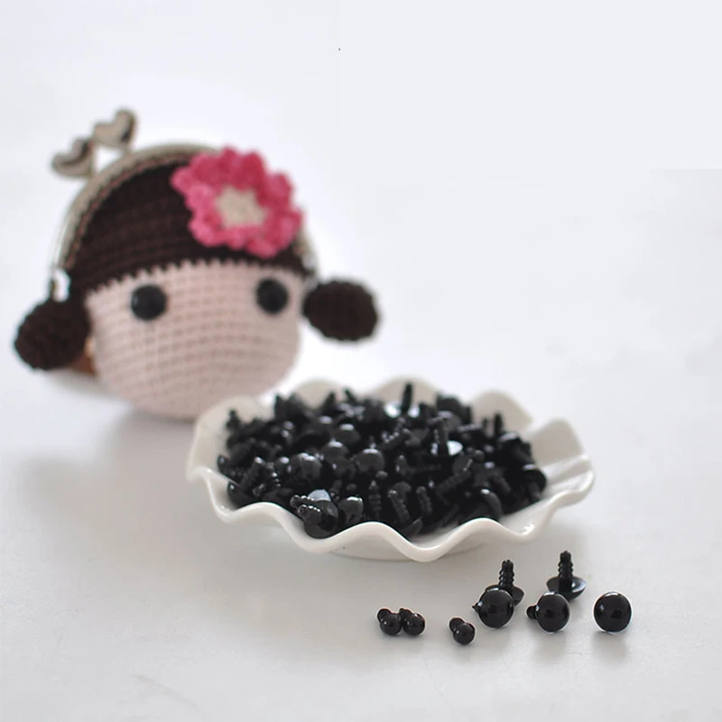 100 stücke 6-12mm Schwarz Kunststoff Sicherheits Augen Für Spielzeug Puppe Handwerk Teddybär Puppen Weiche Spielzeug, der Tier Amigurumi Zubehör – Detail 8