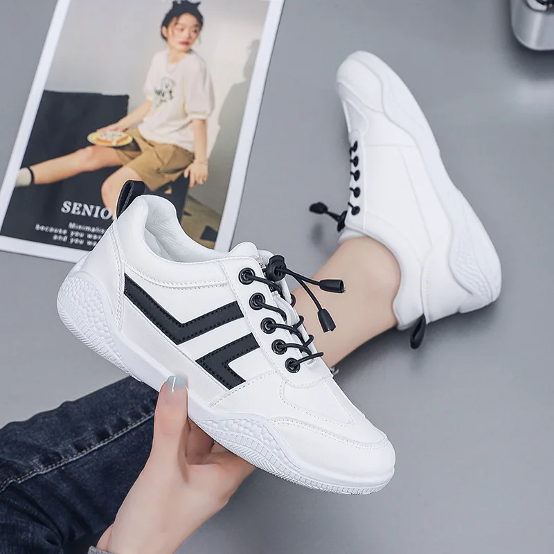 Spring Autumn New PU Leather Sneakers for Women Fashion Soft Sole Sports Running Shoes Female Korean Light Designer Women's Shoe