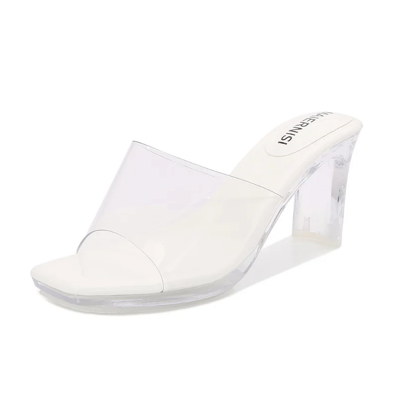 Ladies Sandals Summer New PVC Open Toe Sexy High Heels 2023 Fashion Transparent Casual Ladies High Heel Sandals Women's Shoes