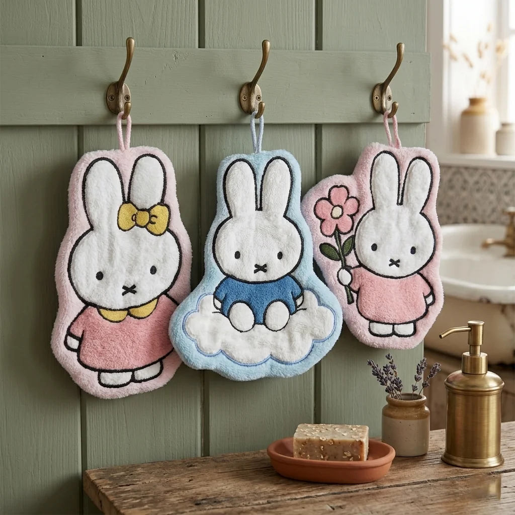 1/3 Pcs Cute Miffy Hand Wipes Thickened Toilet Bathroom Cartoon Handkerchief Gift Hand Wipes Miffy Peripherals image 3