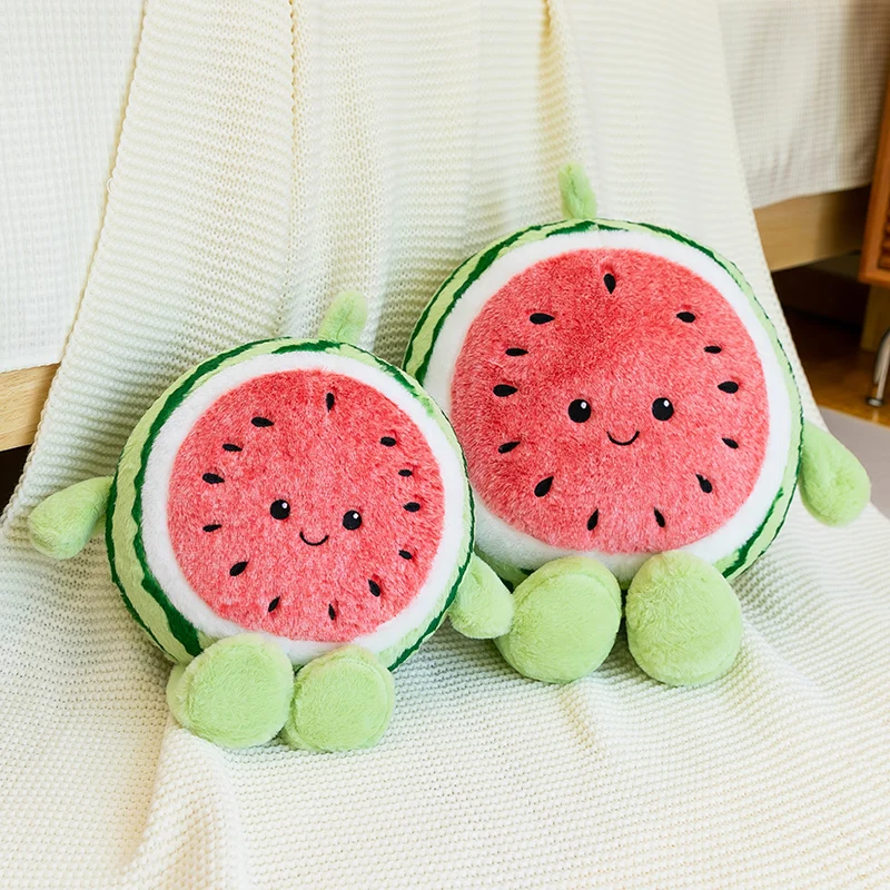 Hugging Watermelon Plush Toy Soothing Doll Round Sleeping Pillow Cloth Doll Children's Birthday Gift for Girls