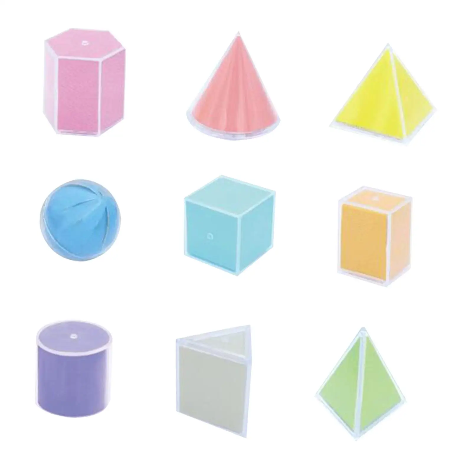 3D Shapes Geometric Solids Montessori Learning Toys Shape Sorter Sorting Geometric Shapes Blocks Set for Preschool Elementary