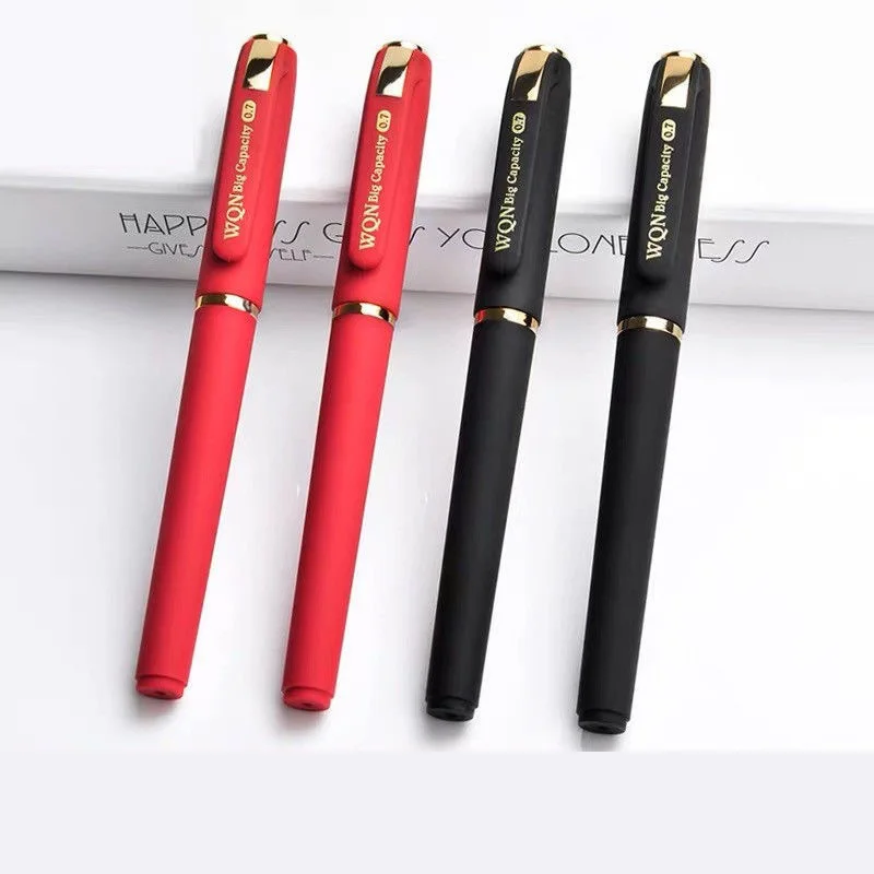 قلم محايد ذو سعة كبيرة ، أسود ، أزرق ، بنفسجي ، أخضر ، حبر أحمر ، 0.7 مللي متر ، كربون ، خط عربي ، معلم ، توقيع أعمال ، 4 قطعة ، مجموعة #5