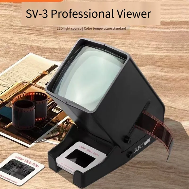 Ffyy-viewer 135 fonte de luz led negativo 3x ampliação alta definição 35mm universal clipe de filme de visualização inteira