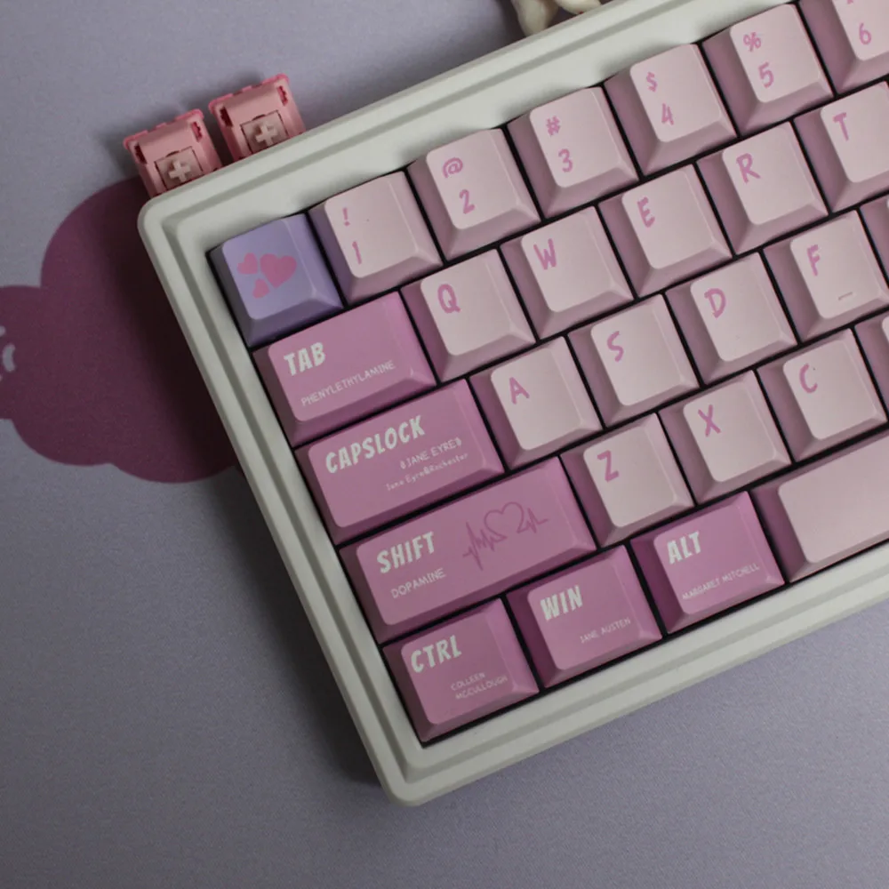 Imagem -05 - Romantic Crush Cherry Profile Keycap Sublimação Inglês Pbt Keycap Iso Enter para Teclado Gaming Mecânica