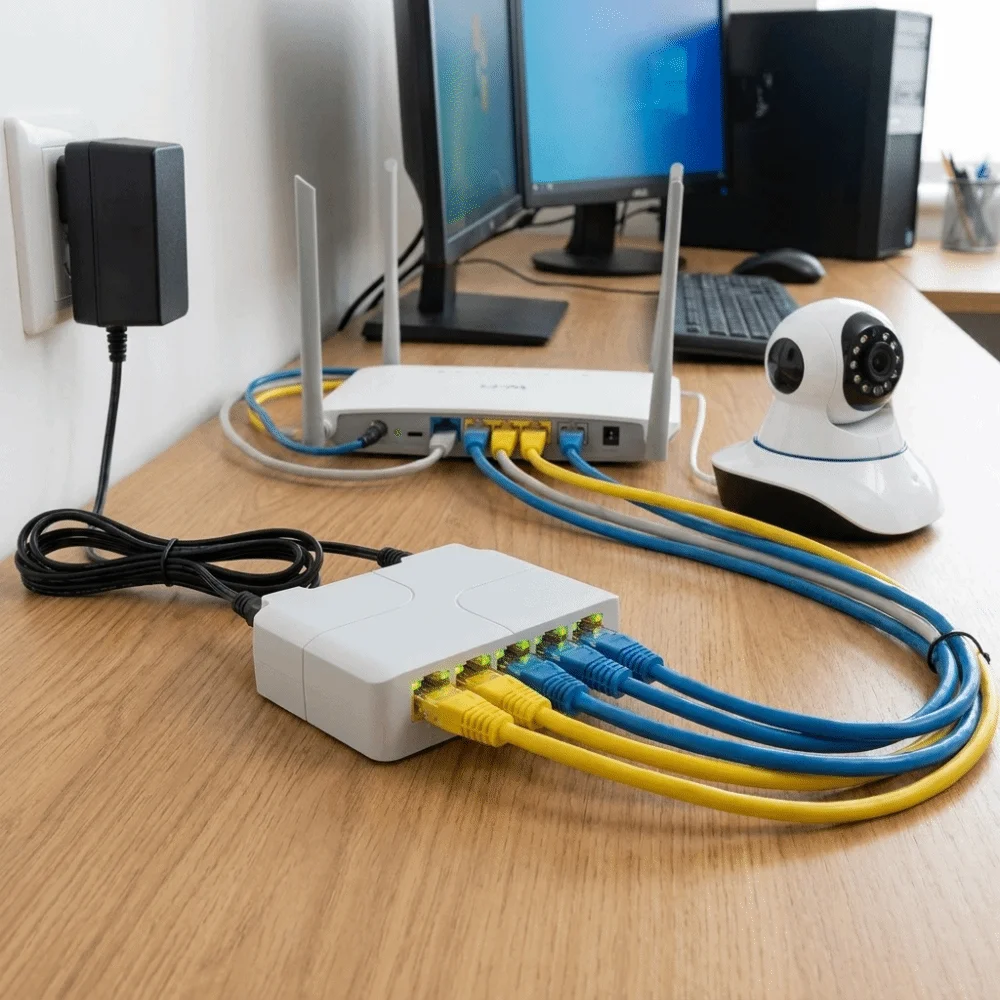 4 Port PoE Extender Industrial Gigabit Network Switch Repeater 100/1000Mbps Waterproof PoE Repeater