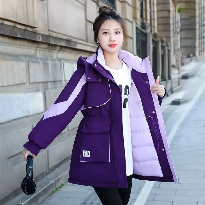 Fashion Pai Overcome Ladies Winter 2025New Cotton-Padded Coat Long Down Jacket Women Parkas Hooded Warm Windbreaker Overwear Top