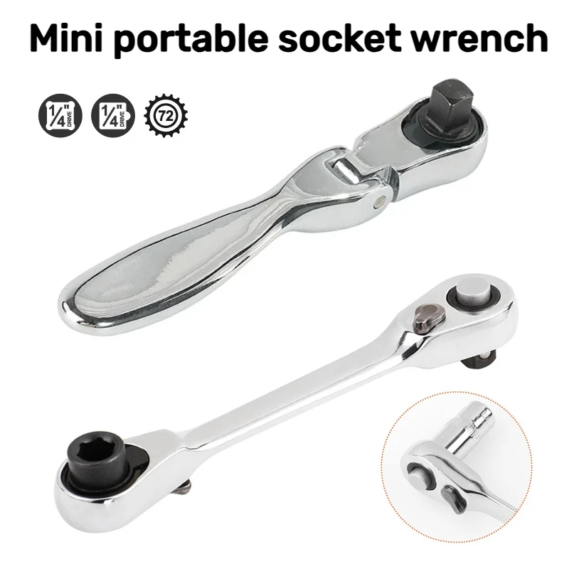 1/4 Fast Rotatable Mini Ratchet Wrench set 72 Teeth Socket Wrench Rod Ratchet Screwdriver Quick Spanner Tool