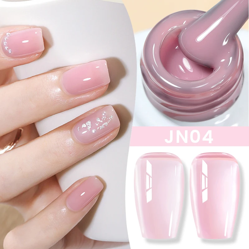 BORN PRETTY 10 ml Jelly Nude Gel-Nagellack, 50 Farben, halbtransparent, Nagelkunst-Nagelzubehör, Soak Off UV-LED-Nagellack für Nägel