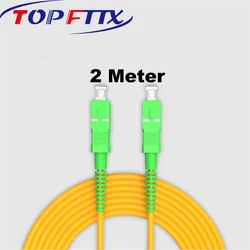 Low Loss 2 Meter Length SC/APC Fiber Optic Patch Cord Single Mode G652D Simplex Core 3.0 mm Cable With Yellow LSZH Jacket