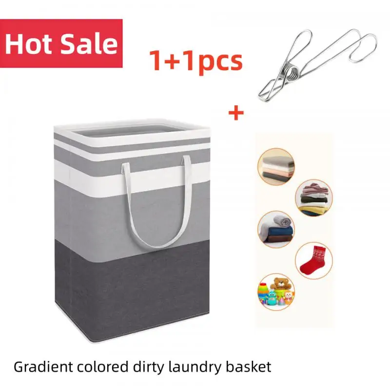 Collapsible Lightweight Hampers For Laundry, Freestanding With Long Reinforced Handles, Large Waterproof Clothes Organizer