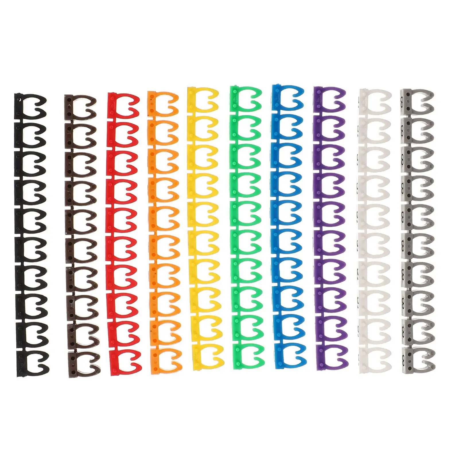 

100 Pcs Number Tube Cable Labels Multi-color Wire Markers Cord Tags Bright Colors Reusable Safe Practical Home Use