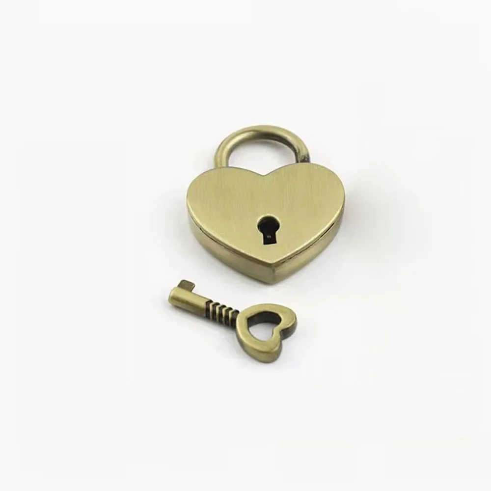 Travel Jewelry Box Vintage Antique Style Mini Padlocks Heart Shape Padlock Key Lock