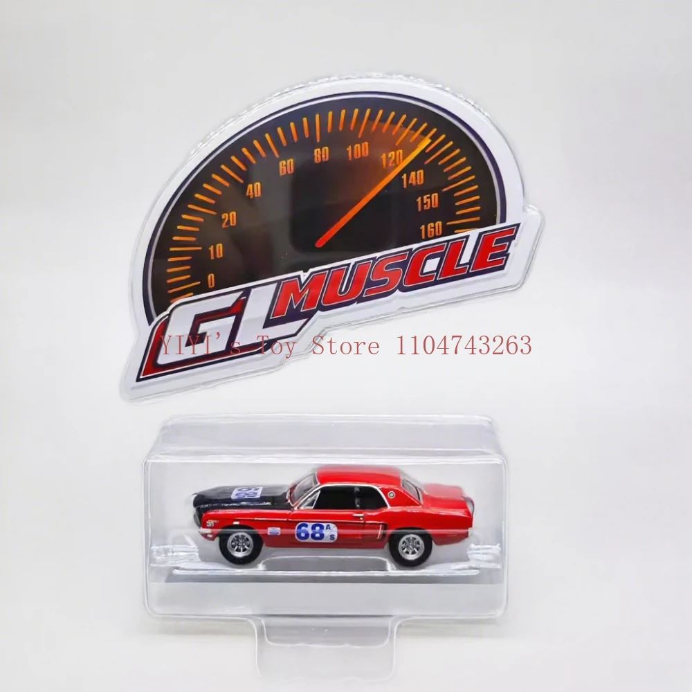 

1: 64 Green Light Muscle 29-1968 Ford Mustang GT Coupe # 68 Charlie Henry Racing Advanced Collection Ornament Car Models A1