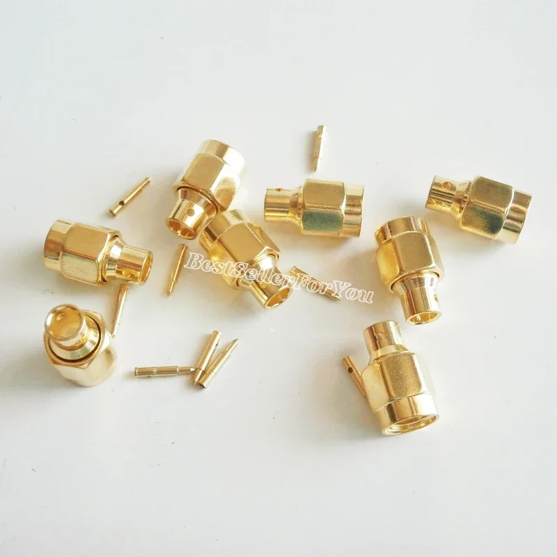 10Pcs SMA solder plug Male straight connector For semi-rigid RG402 0.141