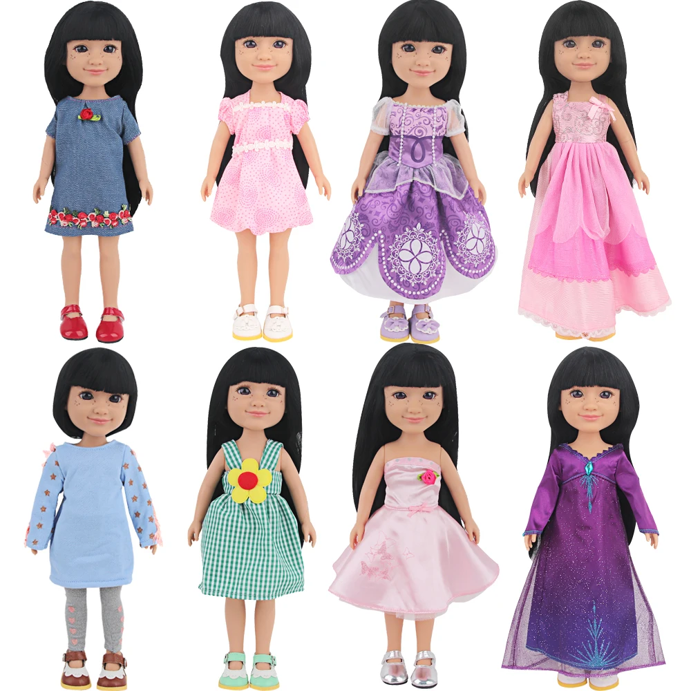 14 Inches Dolls With Clothes Shoes 35 cm Doll With Smooth Long Black Hair, Big Shiny Brown Eyes High Quality Enamel Doll Gifts