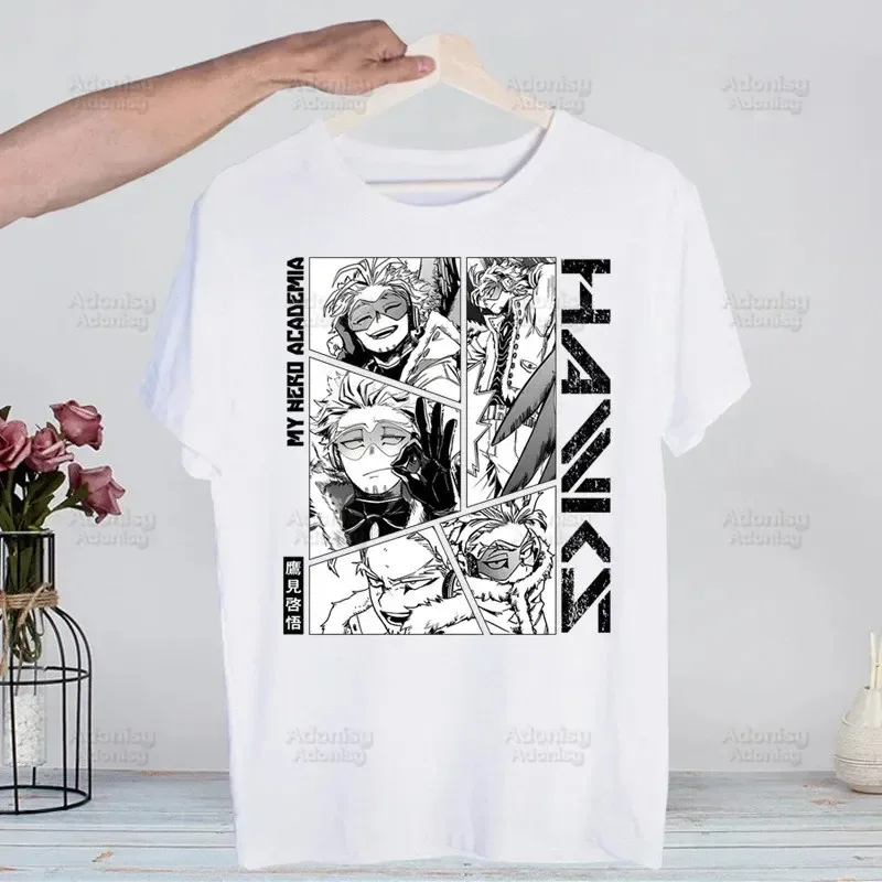 My Hero Academia Hip Hop Streetwear T Shirt Harajuku Todoroki TShirts Short Sleeve Casual Bakugou Deku Anime T-Shirt Tops Tees