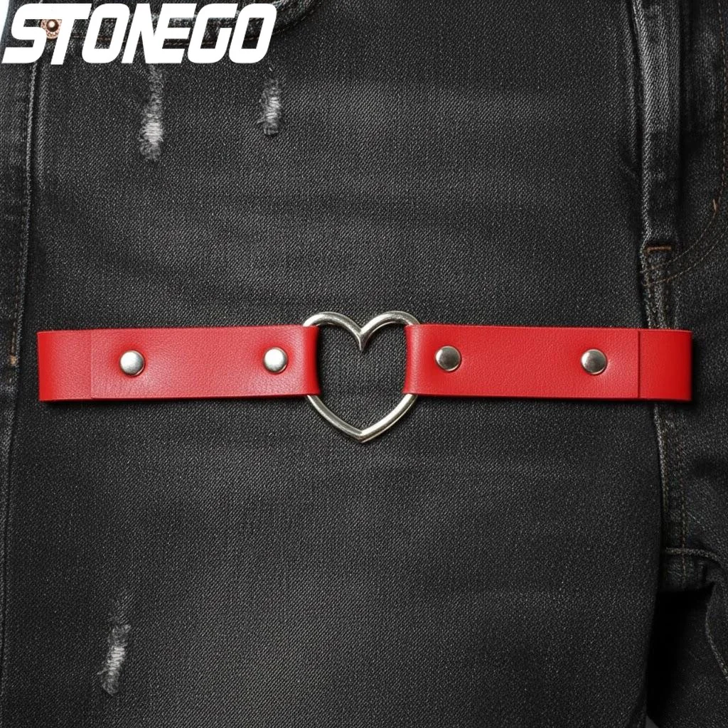 Pu Leather Garter Belt Women Elastic Heart Leg Garter Straps Thigh Harness Punk Gothic Accessories