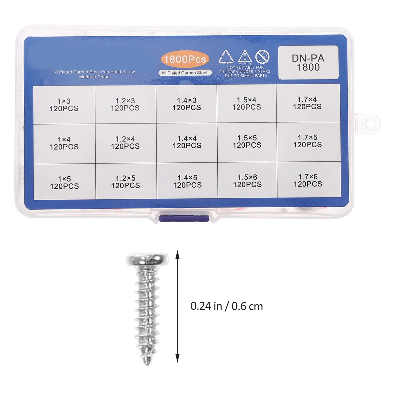 1Set Self-Tapping Screw Kit Assortment for Metal Wood Plastic Sheet Metal Small Stainless Steel Screws Replacement Self - view 5