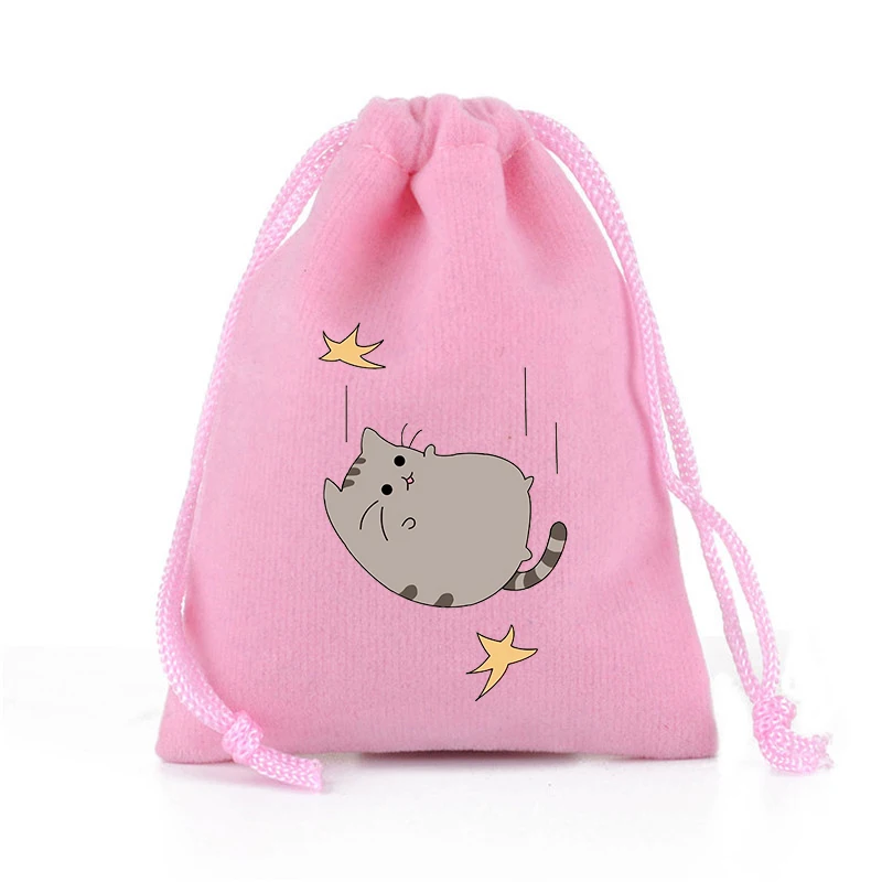 Pusheens Drawstring Bag Cute Printed Handbag Student Stationery Organiser Household Products Large Capacity Gift Storage Bags